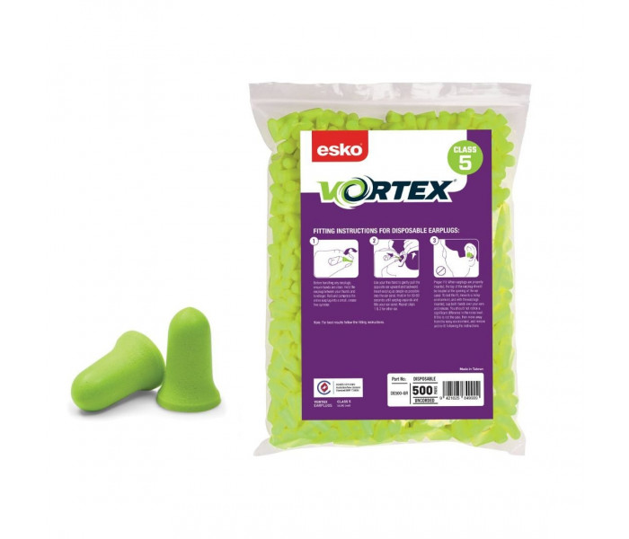 Esko Vortex Bell Disposable Earplugs for Dispenser-500pr Bag