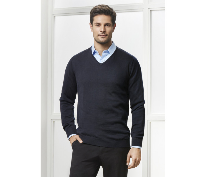 Biz Milano Mens V-Neck Pullover